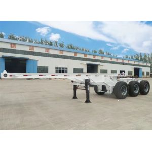 Two Tandem Container Flatbed Semi Truck Trailer With Jost Kingpin And Fuwa / BPW