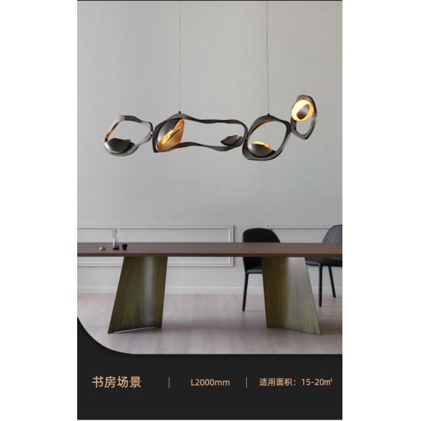 Designer Chandelier Nordic Dining Room Atmosphere Lamp Black Stainless Steel Chandeliers(WH-MI-387)
