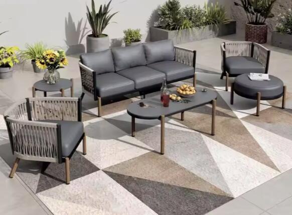 Quality Hot Sale Outdoor sofa with aluminum Materials and Rope Gardens Courtyards and Villas wholesale