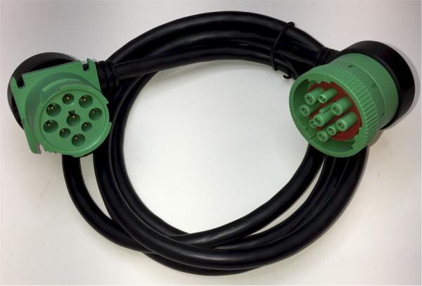Quality Right Angle Green Deutsch 9 Pin J1939 Female to Right Angle J1939 Male Cable wholesale