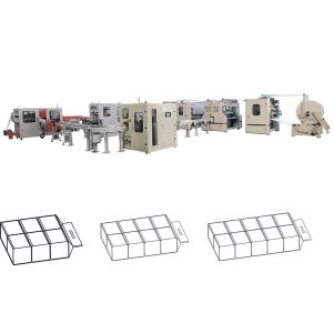 Automatic transfer 10 bags V fold glue lamination hand towel and facial tissue