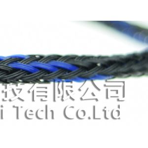 Good Flexibility Electrical Braided Sleeving With Red / Black Crossing Color