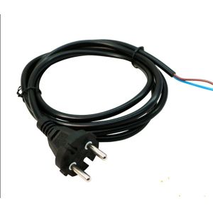 European standard 2pin black power cord with stripped end 0.5m-10m copper power