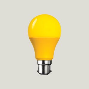 China No Flicker Yellow Cover Bulb with 580nm, Anti-UV, 50000hrs, SMD 2835, Triac/0-10V Dimmable, E27/B22/E26 on sale