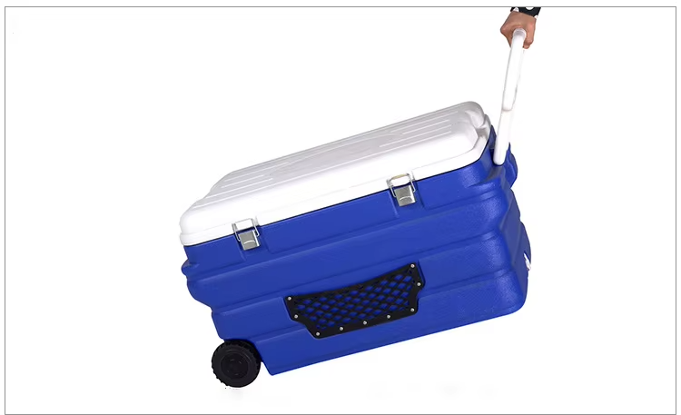 China Phefon 90L Outdoor Ice Cooler Box Large Injection Coolers With Wheels Cold Chain Box  For Temperature-Sensitive Products on sale