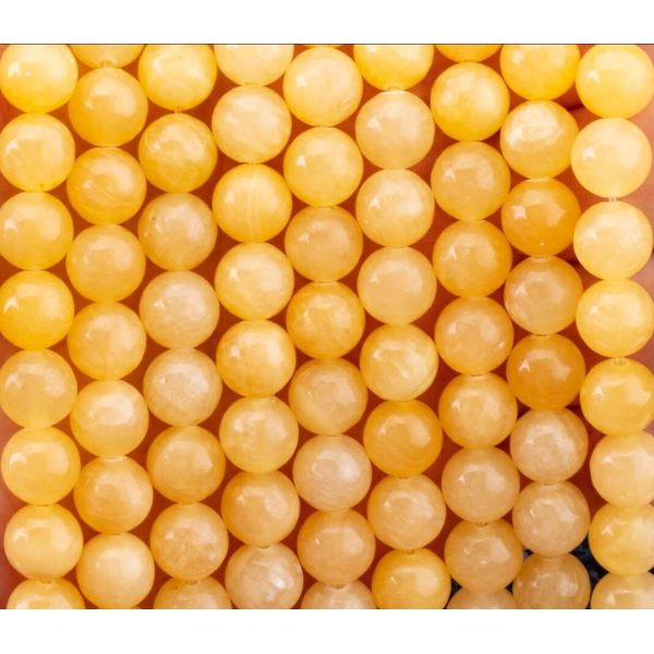 Quality Cream Yellow Jade Natural Crystal Gemstone Loose Bead Strands Semi Precious Stone for DIY Jewelry Making wholesale