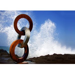China Forging Technique Corten Steel Rings / Metal Ring Sculpture Multi Function on sale