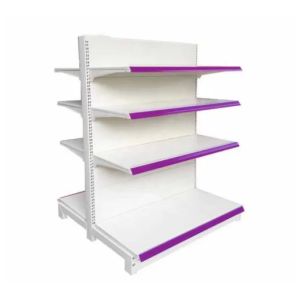 Factory Custom Fashionable gondola rack double sided shelves