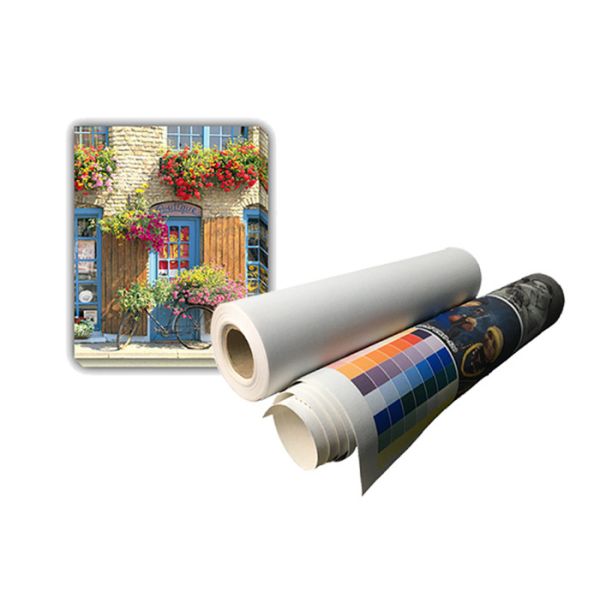 Quality Digital Inkjet Matte Polyester Canvas Roll 260gsm Wide Format For Aqueous Inks wholesale