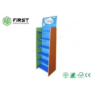 Full Color Printing Custom Recyclable Cardboard Floor Display Shelf For Potato