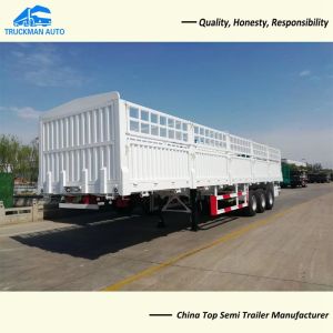 3 Axle 60 Tons Drop Side Wall Semi Trailer With FUWA Brand 13 Tons Axle