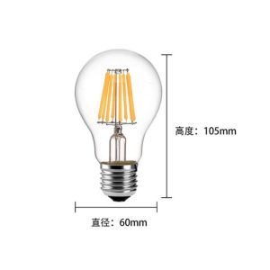 A60 LED Filament Bulb 2700K 8 Watt , Filament Style LED Bulb Beam Angle 360