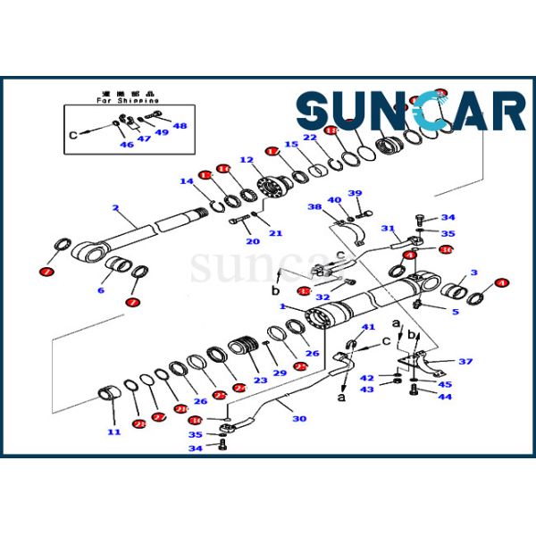 Quality PC400-8 PC400LC-8 Komatsu 707-99-67091 7079967091 Boom Service Kit Wear Resistance Cylinder Oil Seal Kit wholesale