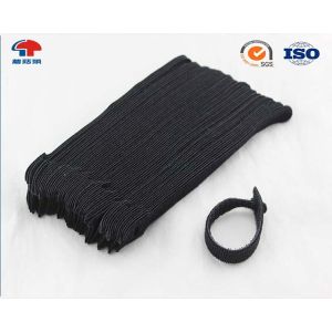 Eco Friendly Self Adhesive hook and loop fasteners , black cable ties reusable