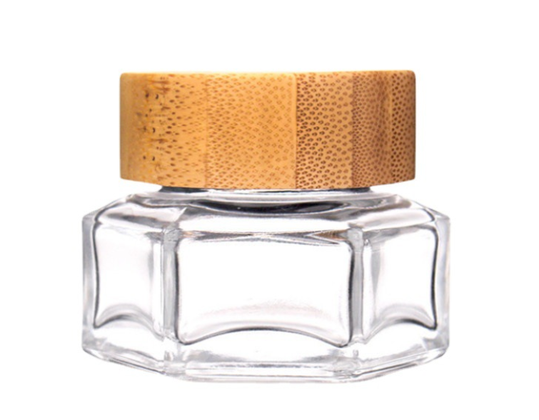 100g 38mm Empty Cosmetic Containers Cream Jar 50ml Bamboo Lid