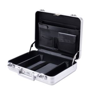 MS-M-01 S Silver Aluminum Molded Briefcase Aluminum Attache Carrying Case