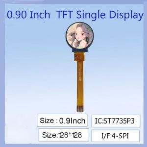 0.9-Inch TFT LCD Round Display | 128×128 Resolution, ST7735 Driver Chip, HD Sharp Image, Compact Design for Smart Wearables & Mini Electronic Devices