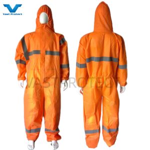 CAT III Standard Orange SMS Microporous Disposable Coverall for Protective