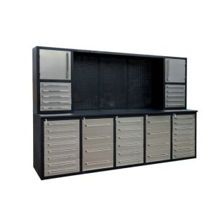 OEM Supported 40 Drawers Heavy Duty Stainless Steel Workbench with Garage