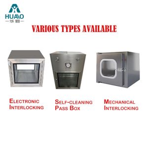 Stainless Steel 304 Transmission window Interlock Pass Box with UV lamp Internal