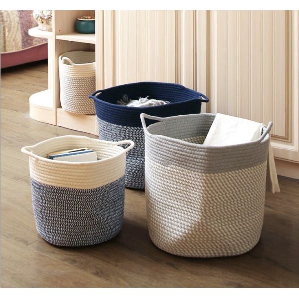 Quality Decorative Custom Woven Cotton Rope Laundry Toys Candy Storage Fabric Container Wholesale Spa Gift Baskets Organizer wholesale