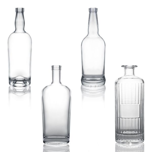 Glass Spirits Bottle 750ml Gin Rum Tequila Vodka Whiskey with Clear Glass and