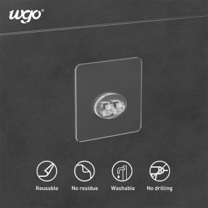 Transparent 5kg Self Sticking Wall Hooks 7x7cm PVC sticker Resin Material