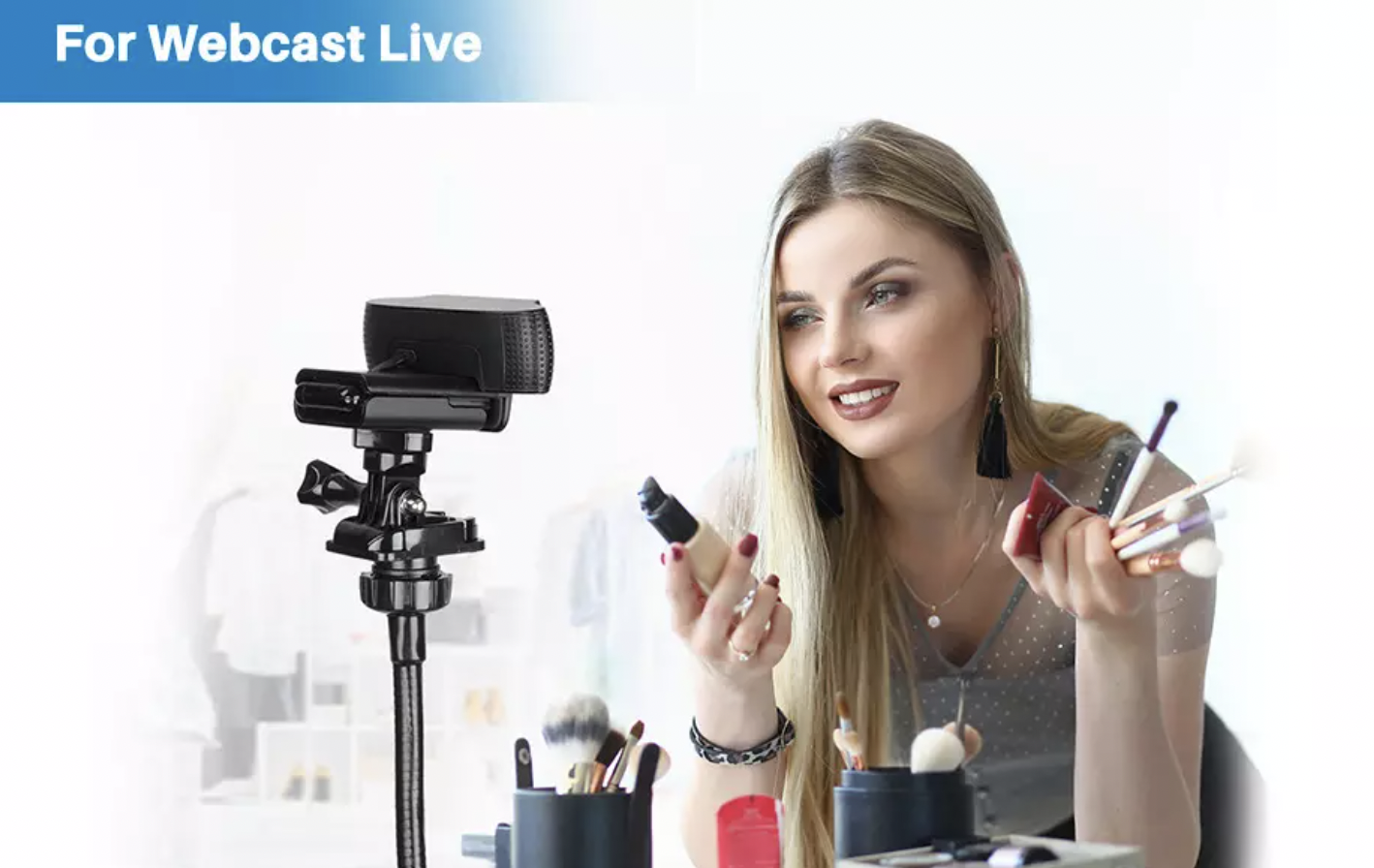 Camera Desk Lamp Gooseneck Clamp Bracket Flexible Bulb Holder 441g