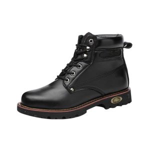 China Black Microfiber Leather Security Work Boots Beef Tendon Sole Shoes For Men on sale