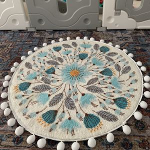 Custom Made Bedroom Runner Rugs Pashmina Carpet 90cm 120cm Diameter