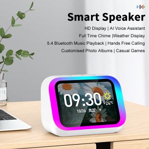Cheap Bluetooth Screen Temperature Display Control Table Speaker FM Intelligent Bluetooth Clock for sale