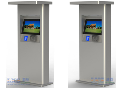 Semi Outdoor Card Payment Touch Screen Free Standing Stainless Steel Kiosk Self Service