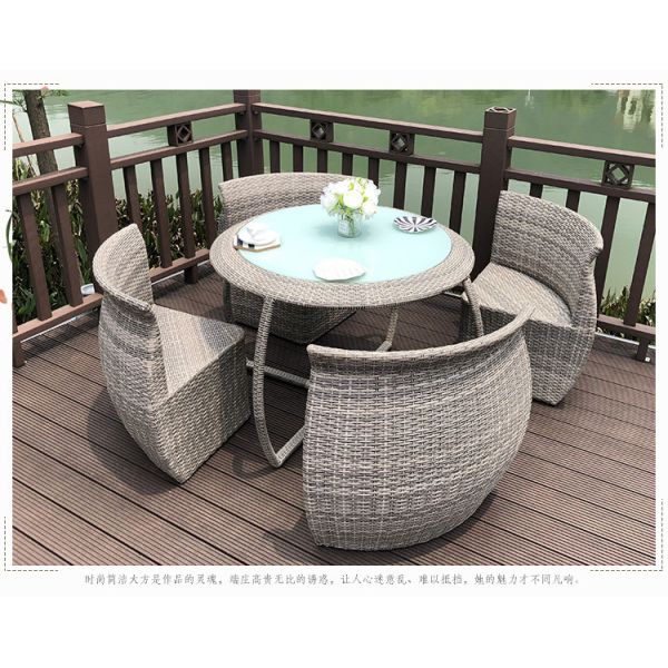 Quality Outdoor Rattan Table And Chairs Set , Garden Patio Table Set UV Resistant wholesale