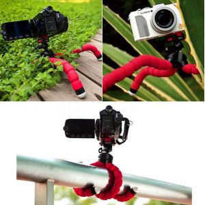 Mini Portable Flexible Sponge Octopus Tripod Stand Mount With Holder For GoPro