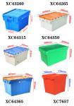 Large Plastic Storage Crates With Lids Nesting In Logistic Storage Box