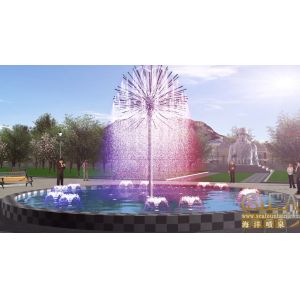 Colorful Dandelion Fountain With LED Waterproof Lights