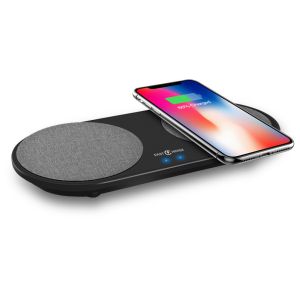 China 205KHz WPC Qi Twin Wireless Charger 9V 4A For Samsung Iphone on sale