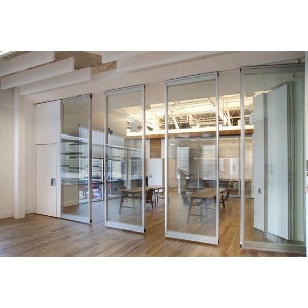 Quality Transparent Glass Tempered Movable Partition Walls / Folding Glass Divider wholesale