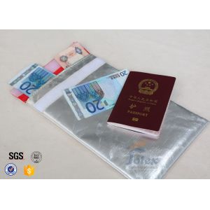 10.6 x  6.7 Fireproof Document Pouch With Red Polyester Fabric Inner Layer