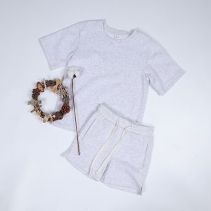 China Solid Color Family Matching Outfits Mom And Son French Terry 250gsm O Neck T Shirts on sale