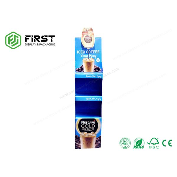 CMYK Printing foldable Corrugated Cardboard Display Stand With Custom Color