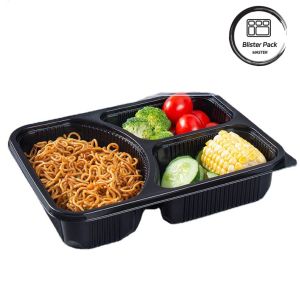 Customizable PET Disposable Plastic Food Containers Multi Grid Thickened Leak