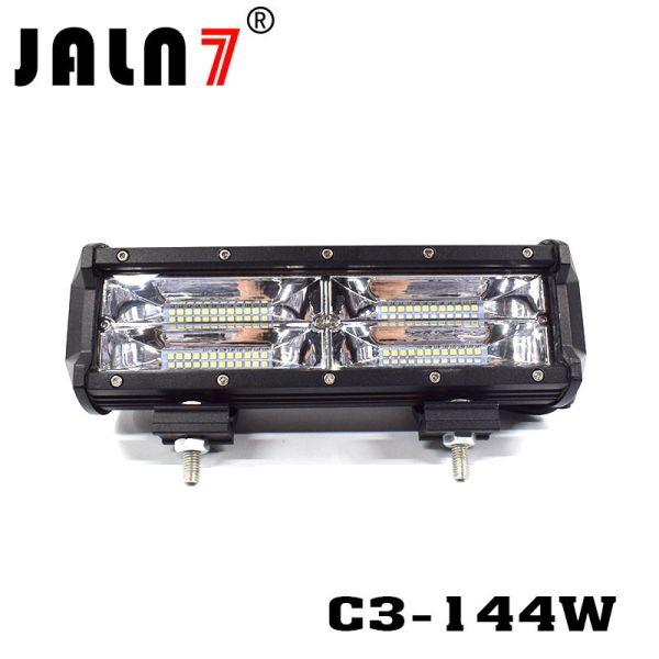 LED Light Bar JALN7 144W 3Rows Flood Beam LED Driving Lamp Super Bright Off Road