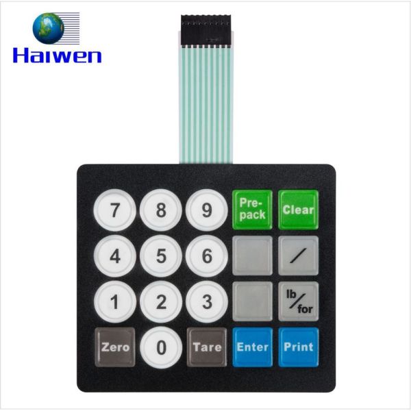 Custom Waterproof Polyester Membrane Keyboard Switch With 3M 467 For Distance