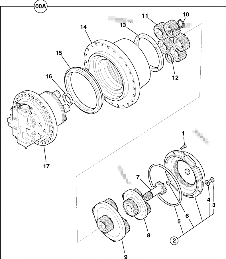619-89300001 Final Drive Travel Motor Assy JCB210 JS210 JCB240 JS240 JCB330