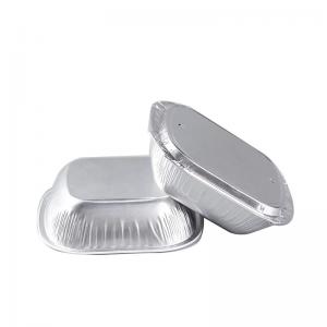 Cheap 250ml Aluminum Foil Food Containers Disposable Inflight Coated Airline Food Catering Containers With Lids for sale