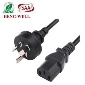RCM SAA Approved 7.5A 250V Indoor Power Cable with SAA 2PIN Plug and C7/C17
