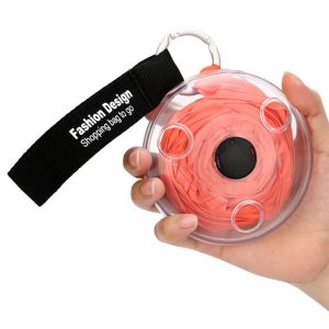 Mini Reusable Polyester Foldable Folding Shopping Bag To Roll Up In Small Case