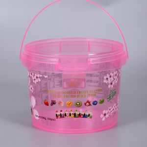 IML Plastic Popcorn Biscuit Chips Bucket with Customized Capacity and Custom