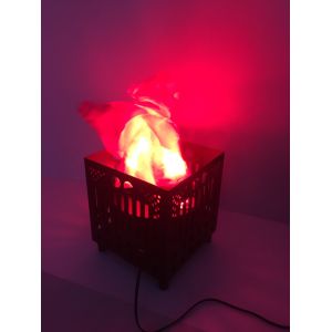 red led silk square flame light with iron shell